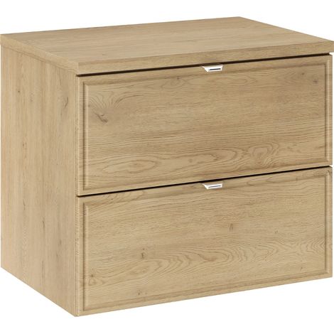 Waschtischunterschrank 60cm Elias mit 2 Schubladen, Holzoptik (1/5)