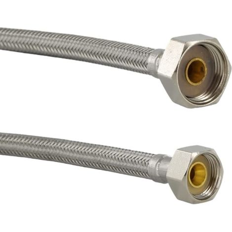 ATTACCHINO FLESSIBILE PER MONOCOMANDO 400MM - RACCORDO F1/2- F3/8 - IN ACCIAIO INOX