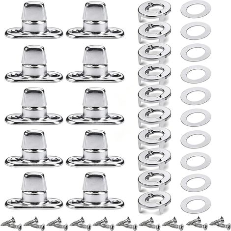 10 Pièces Verrou Tournant Ovale Métal Fermoir Rotatif Bouton Vis Attache Sac Portefeuille Cuir Coffre Outils Valise Médicale Trousse Camping Bricolage Boîte Rangement (1/5)