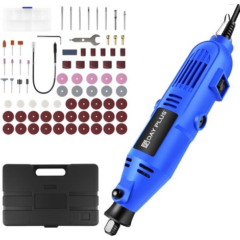 ensemble d'outils rotatifs filaires de 250 watts, comprenant 80 accessoires, vitesse variable à 6 vitesses, adaptés au travail du bois, aux loisirs faits à la main et à d'autres fins. (1/5)
