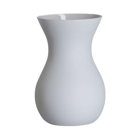 RITZENHOFF & BREKER ANNALENA - VASE DE TABLE MODERNE AVEC FINITION MATE DOUCE - VASE DÉCORATIF BOMBÉ EN VERRE - 18 CM - GRIS
