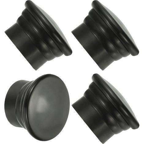 4Pcs Embouts de Tringle Bouchon de Tringle à Rideau Noir (1/5)