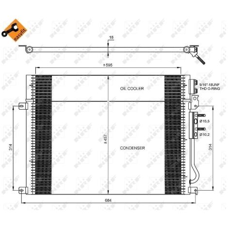 Condenseur, climatisation NRF 35920 JEEP 55116928AA K55116928AA