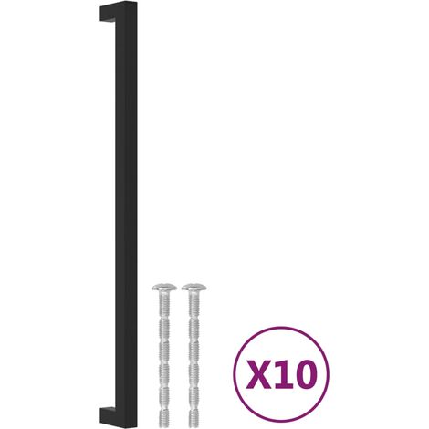 Tiradores para armarios 10 uds acero inoxidable negro 320 mm vidaXL