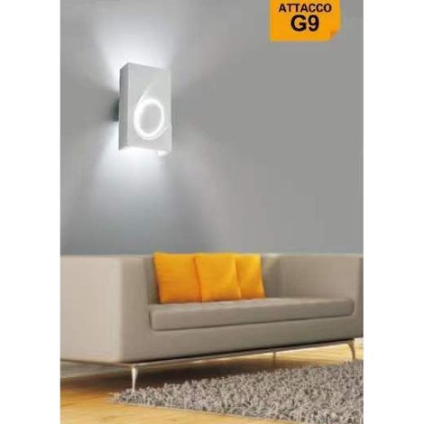 TrAdE Shop Traesio - Applique In Gesso Rettangolare Up & Down Lampada Contemporanea Attacco G9 Gs-e40 - (1/5)