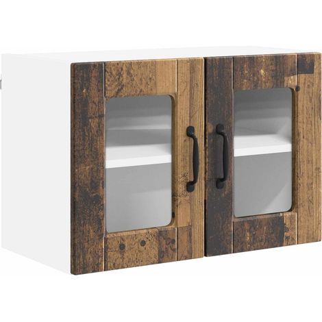 Maison Exclusive - Mobile in vetro da parete PORTO Legno vecchio 60 x 31 x 40 cm