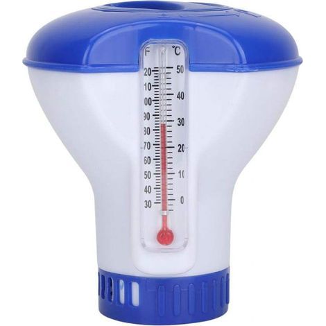 Diffuseur Flottant Piscine, Diffuseur Chlore Piscine avec Thermometre, Diffuseur De Chlore Automatique pour Tous Les & Piscines, Spas, Hot Tubs, Aquariums & Les Étangs du Poisson (1/5)