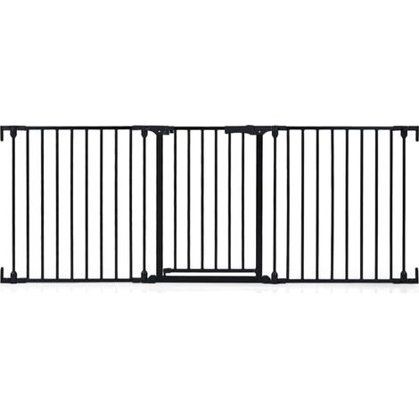 COSTWAY 198 cm Cancelletto a 3 Pannelli per Cani,con Doppia Chiusura,per Bambini e Animali,Nero (1/5)