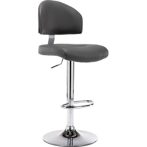 Chaise de bar Tabouret de bar - Tabouret Haut Gris Similicuir BV244043 - BonneVie (1/5)