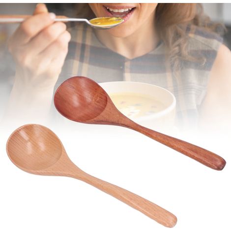 Cuillère à Soupe en Bois Style Japonais - Grande Cuillère pour Riz - 2 Pièces pour Cuisine Restaurant