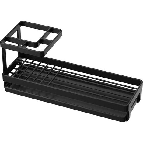 Multi-grid bathroom organizer in rustproof steel (black) (1/5)