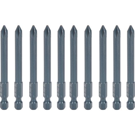 10 embouts de tournevis électrique S2 acier allié bleu, accessoires magnétiques 75 x 6,3mm (1/5)