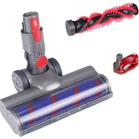 Brosse pour Dyson V7 V8 V10 V11 V15 sv12 sv14 sv15, Tete Brosse Dyson avec Turbo et Rouleau Souple, LED et Verrouillage de la gâchette, Accessoire Dyson pour Moquette, Parquets, Sol en Bois
