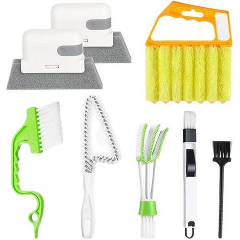 9-teiliges Reinigungsbürsten-Set – Unverzichtbar für die Reinigung von Haus und Bad – Geeignet für die Reinigung von Fliesenböden und Fliesenfugen (1/5)