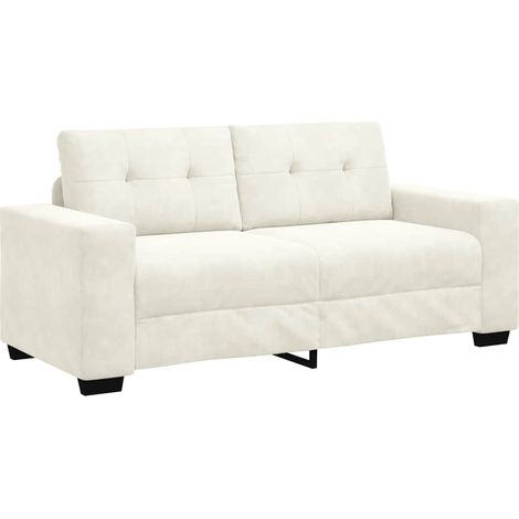 Zweisitzer-Sofa Creme 180x77x82 cm Samt vidaXL (1/5)