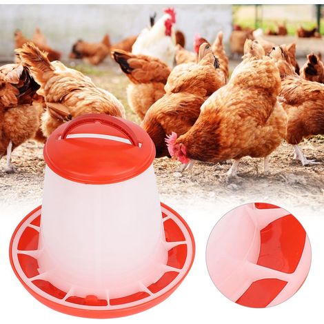 5 Stück 1,5 kg Hühnerfutter-, Futter- und Wassereimer mit automatischer Tränke (1/5)