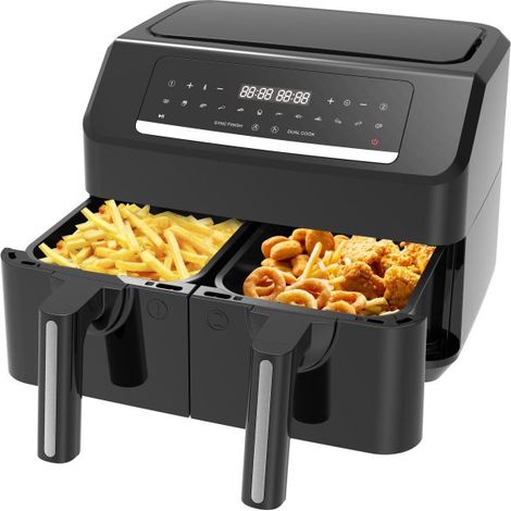 Emerio Smart Fritteuse AF-130376.1 Schwarz Doppelbehälter 7,2L (1/3)