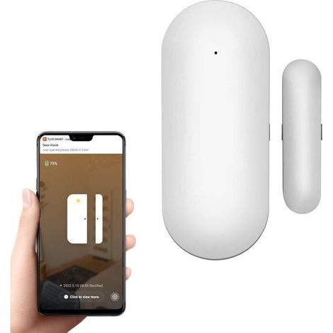 Kit d'alarme sans fil pour la maison, capteur WiFi pour portes et fenêtres, détection intelligente de l'état des portes, alerte sur téléphone, compatible avec l'application Smart Life (1/5)