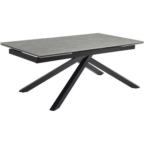 Table extensible 160/240 cm céramique gris marbré pied torsadé - ARIZONA 05 (1/5)