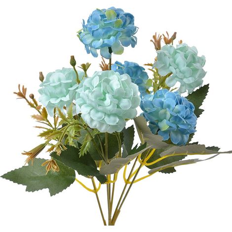 Fleur artificielle décorative en plastique bleu 28 cm pour vase et bouquet de fleurs - PANGIVO
