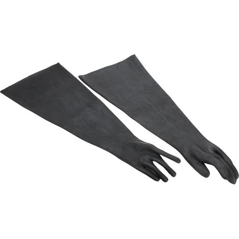 1 paire de gants de sablage robustes, résistant à l'usure, armoire de sablage en Latex de 32,28 pouces pour le travail de sécurité (1/5)