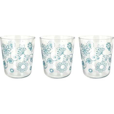 Set 3 Bicchieri da Tavola Vino Acqua Velo Flower Azzurro 315 cc Cerve (1/2)