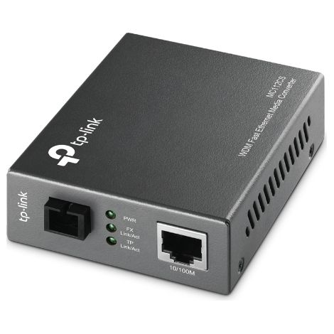 MC112CS convertidor de medio 100 Mbit/s Monomodo Negro