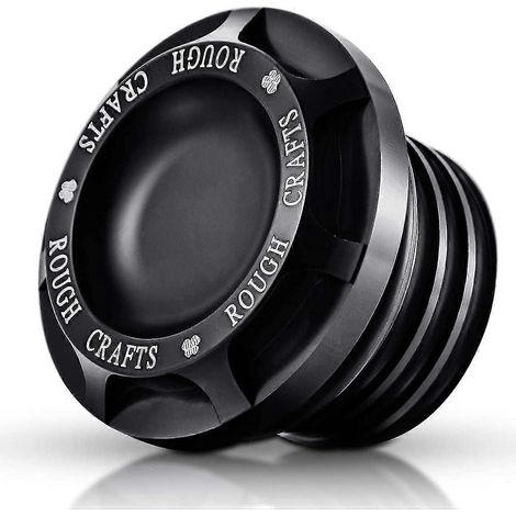 Bouchon de réservoir d'essence/d'huile pour moto, noir, usiné CNC, finition brute, en aluminium usiné. (1/5)