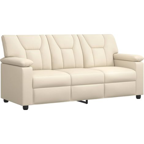 Sofá Crema 191 x 85 x 93 cm Cuero sintético vidaXL
