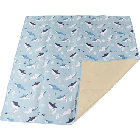 Tapis de chaise haute imperméable et antidérapant, grand tapis de jeu portable et multifonctionnel pour bébé, idéal pour les pique-niques en intérieur (1/5)