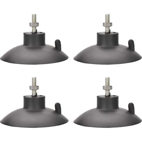 Lot de 4 coupe-frites noirs, à usage commercial et industriel, avec vis et ventouses.