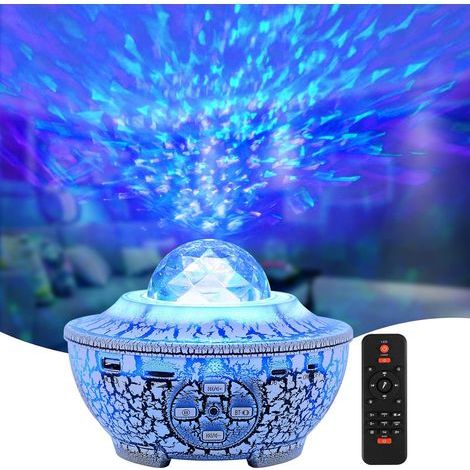 Projecteur de Lumière Étoile Veilleuse de Plafond Projecteur LED Aurora Bluetooth Projecteur de Musique pour enfant/adultes/chambre/décoration/fête/cadeau-Blanc (1/3)