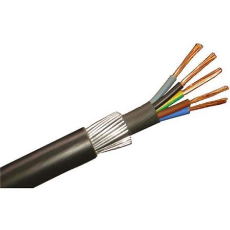 Câble blindé 5 conducteurs , gaine en Chlorure de polyvinyle PVC Noir ( Prix pour Bobine de 50 Mètres )