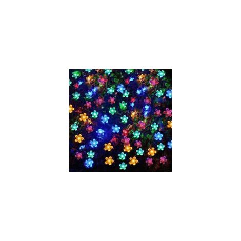 – 7 m lange, mehrfarbige Solar-Lichterkette für den Außenbereich – 50 wasserdichte LEDs – 2 Beleuchtungsmodi – Energieeffizientes Solarpanel für Garten und Terrasse – Crezuo