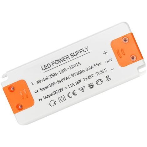 220V Transformer 12V - 230V Led Driver Transformer, 18W 1.5A 12V Transformer Power Supply, Noiseless, For G4 Mr16 Gu5.3 Halogen Lamps (1/5)
