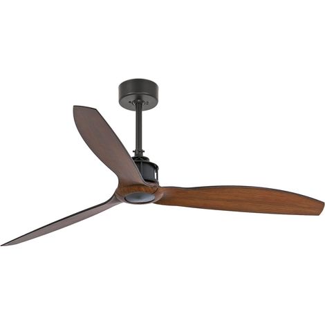 FARO Ventilador de techo Ø1280 con control Tuya color negro opaco material acero 3 palas nogal FARO-33395WT