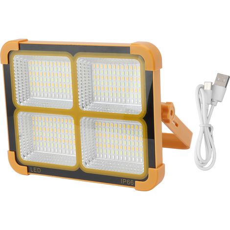 Ortviai Lampe de travail solaire portable 1000 W, 10000 lm, 336 LED, étanche IP66, dimmable sans étape, batterie intégrée 12000 mAh (1/5)
