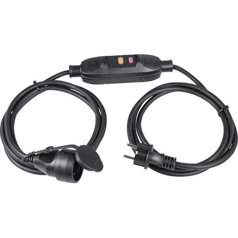 x 3 m Verlängerungskabel, Schuko-Stecker mit Schalter, IP44-Gummikabel, für den Außenbereich (1/5)