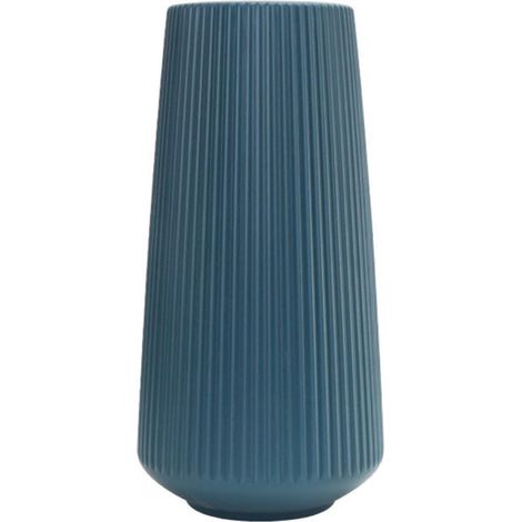 Vase géométrique en céramique, pots de fleurs artificielles, plantes modernes, vase décoratif en plastique de style nordique pour arrangement de fleurs séchées pour la maison, le bureau – Bleu (1/3)