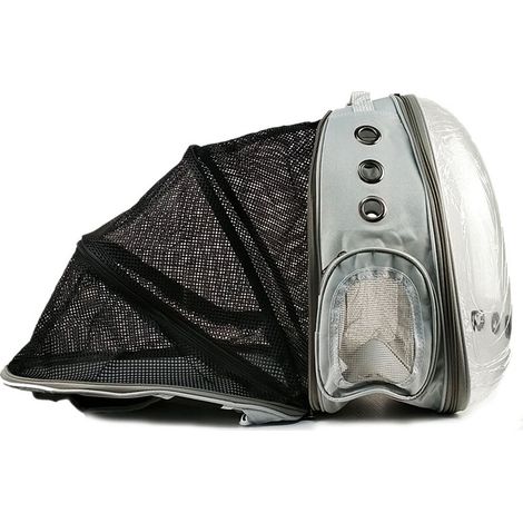 Sac à Dos Chat Chien.Sac Transport pour Chien Chat pour Petits Chats Chiens.Sac à Bulles pour Chat et Chien avec fenêtre Frontale Transparente et Dos Extensible,idéal pour Voyage (gris)