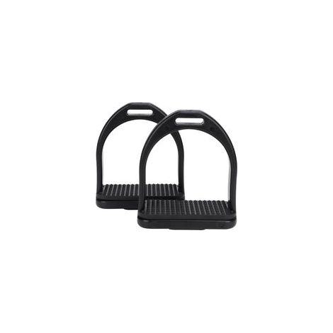 Étriers en plastique haute résistance avec coussinet en caoutchouc antidérapant noir, accessoires d'outils pour chevaux (petits), 2 pièces