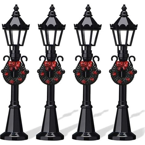 Mini lampadaires de Noël, décorations de bureau, figurines miniatures, accessoires pour maison de poupée (1/5)