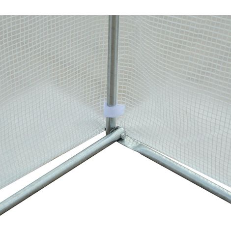 Serra da Giardino con Tetto a Spiovente in PE con Tubi in Ferro Bianco 450x300x200 cm