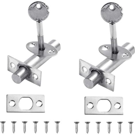Juego de 2 candados de seguridad de acero inoxidable con llave en forma de estrella - Candado tubular antirrobo para hogar y restaurante