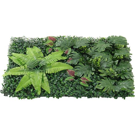Artificial Plant Hedge Greenery Wall Panel with Assorted Foliage (1/5)