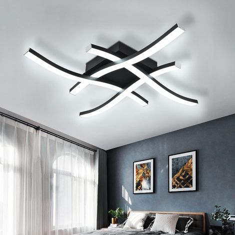 Plafonnier LED, Lustre en forme de vague, Plafonnier LED design, Applique murale LED à économie d'énergie, Lumière blanche froide 6000 K, 48 cm (1/5)