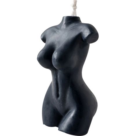 Vela Decorativa Torso Mujer sin Aroma Combustión 7 horas NegroAlto 9,5cm - SpazioLuzio
