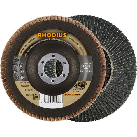Disques à lamelles RHODIUS Inox Jumbo Longlife 125X22.23 GR.80 - 208742 (1/2)