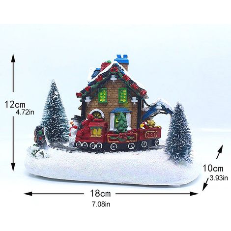 Maison de Village de Noël Lumineuse LED - Figurine Résine Collection Décoration Cadeau Scène de Noël (1/5)