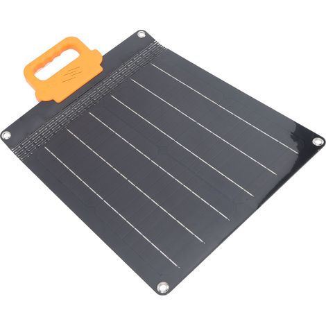 Panneau solaire flexible 20 W 18 V pliable à haut rendement, étanche, monocristallin, avec poignée pour usage extérieur, noir. (1/5)